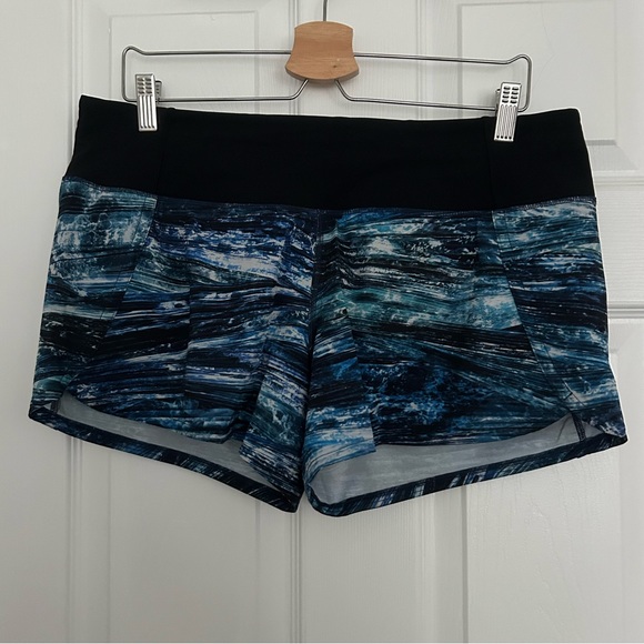 Lululemon blue streak shorts size 10 - speed up high rise lined short 2.5” - Picture 1 of 3